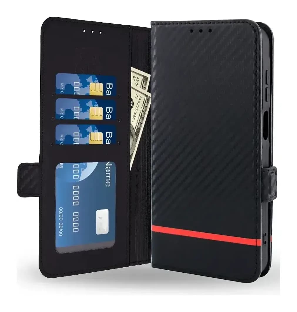 Чехол-книжка Case Book для Galaxy A55 с магнитной застежкой (черный карбон)