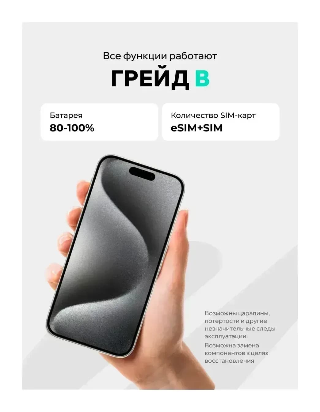 Смартфон восстановленный Apple iPhone 15 Pro Max 256GB ELNU Грейд В (белый титан)