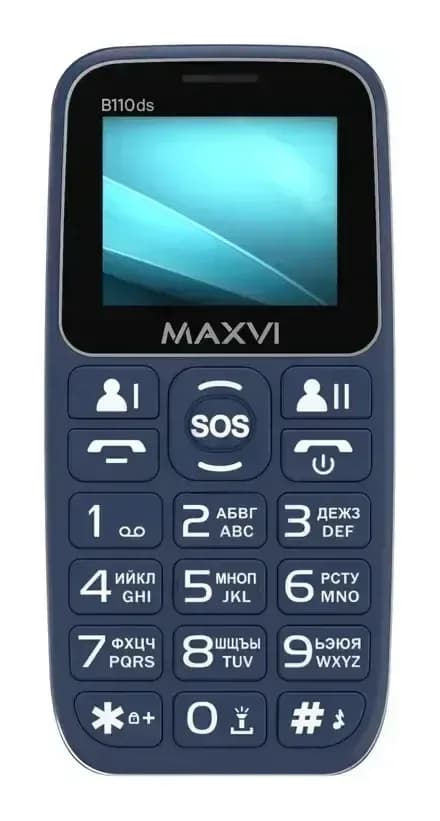 Мобильный телефон Maxvi B110ds (синий+ЗУ)