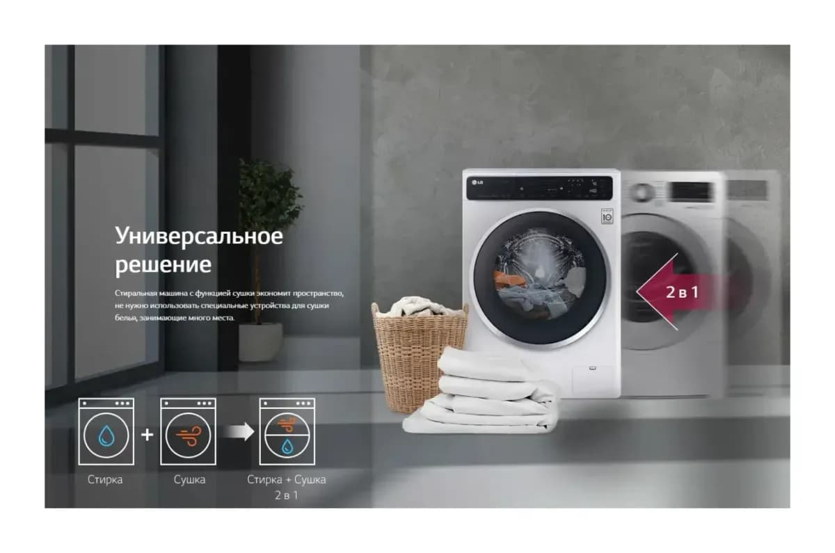 Стирально-сушильная машина LG F1296CDS0X