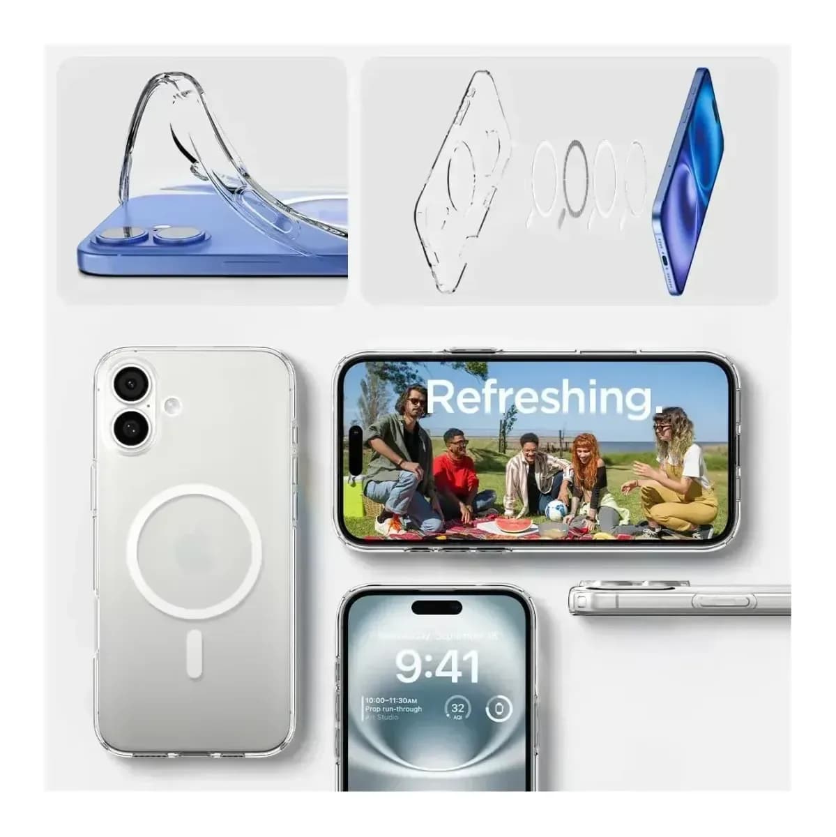 Чехол-накладка Spigen Liquid Crystal Mag Magsafe для iPhone 16 / ACS08390 (Clear)