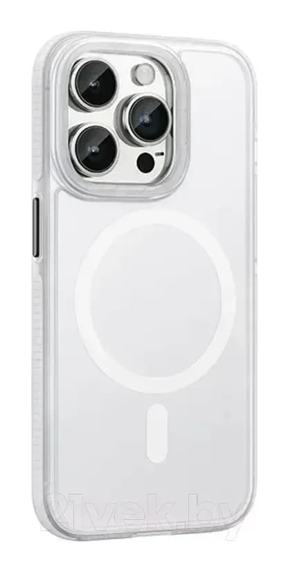 Чехол-накладка Hoco AS2 для iPhone 15 Pro Max магнитный противоударный (белый)