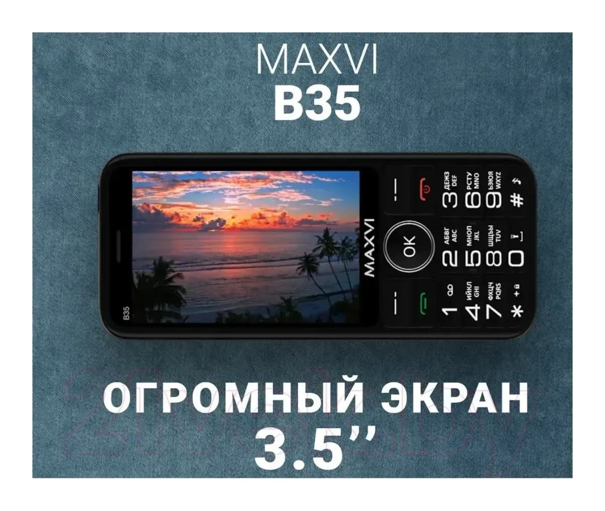Мобильный телефон Maxvi B35 (синий+ЗУ)