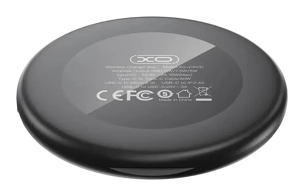 Зарядное устройство беспроводное XO CX031 15W органайзер (черный)