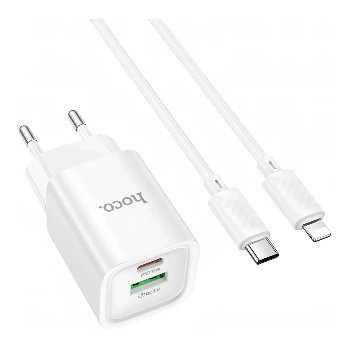 Зарядное устройство сетевое Hoco C149A Charm 30W + кабель (белый)