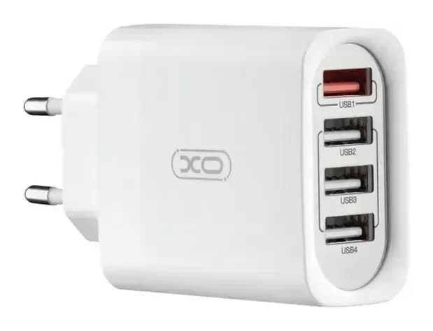 Адаптер питания сетевой XO 1USB QC3.0+3USB 2.4A Lightning L100