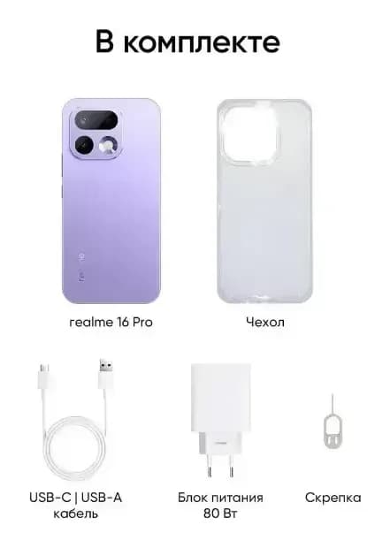 Смартфон Realme 16 Pro 8GB/256GB (сиреневый)