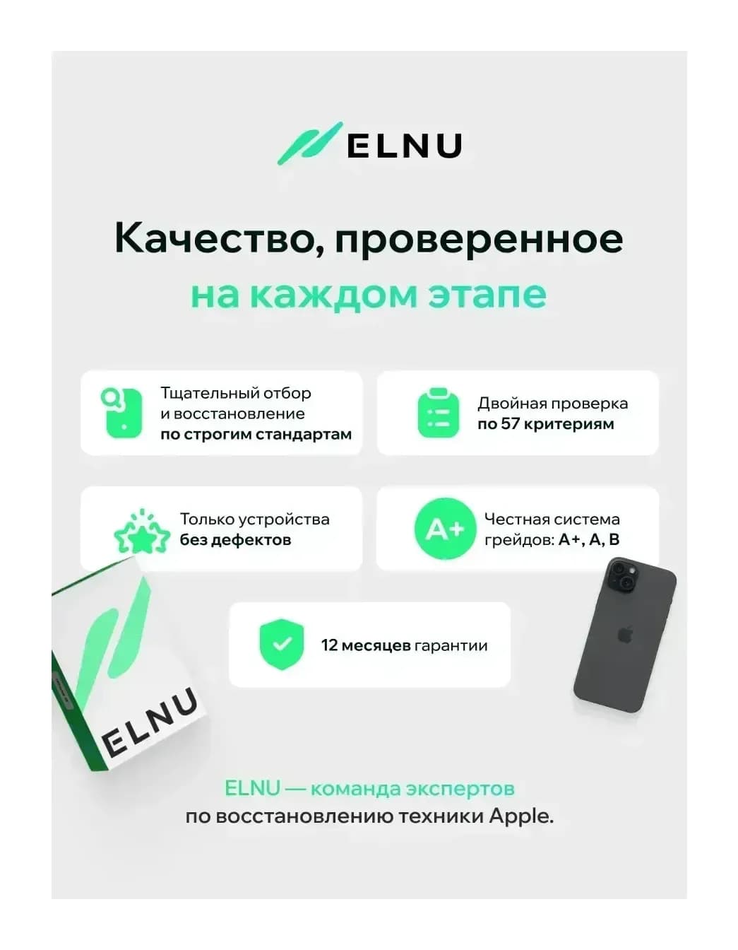 Смартфон восстановленный Apple iPhone 15 128GB ELNU Грейд B (черный)