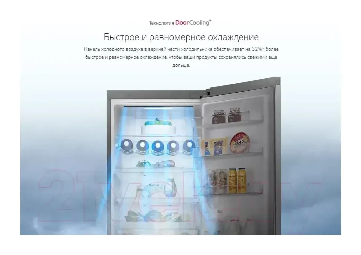 Холодильник с морозильником LG DoorCooling+ GA-B459MESL