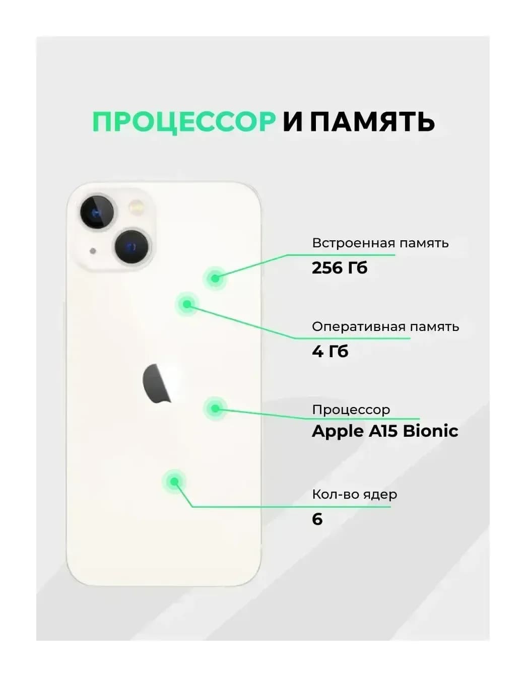 Смартфон восстановленный Apple iPhone 13 256GB ELNU Грейд A+ (сияющая звезда)