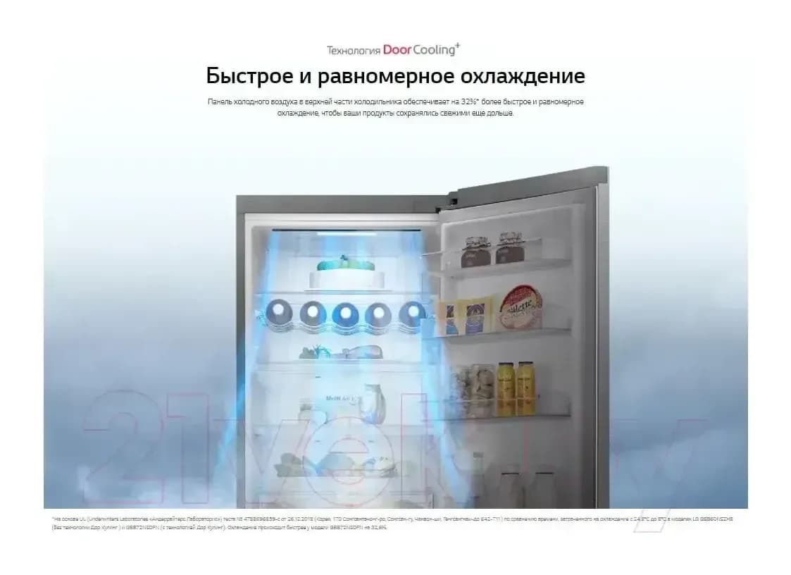 Холодильник с морозильником LG DoorCooling+ GA-B509CLSL