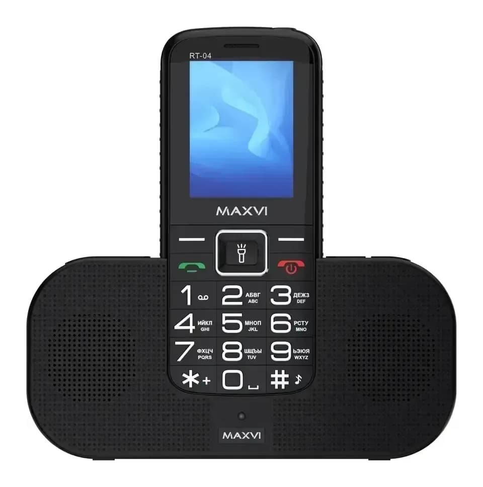 Мобильный телефон Maxvi RT-04 с док-станцией (черный)