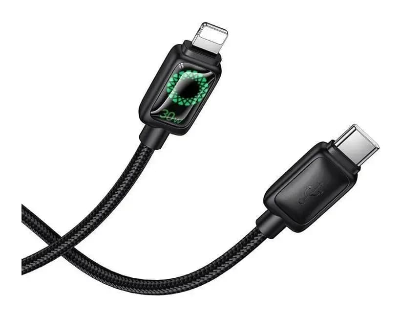 Зарядный кабель Hoco U146 Type-C to Lightning (1.2м, черный)