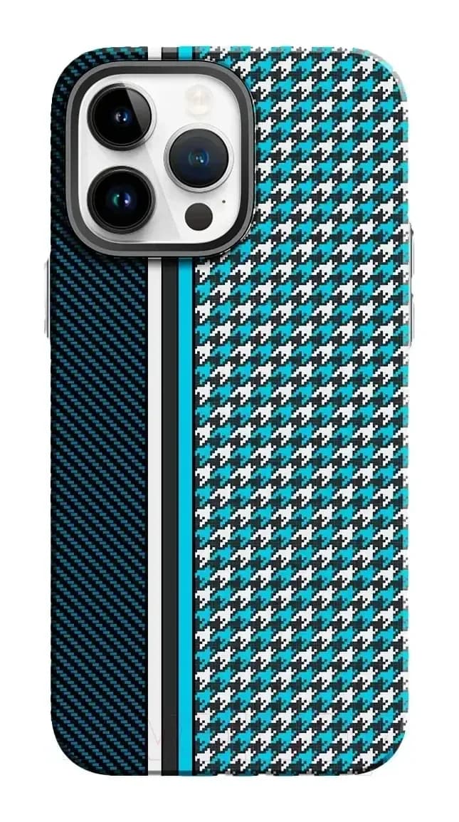 Чехол-накладка Luxo Престижные ромбы J250 для iPhone 15 Pro Max (синий/голубой)